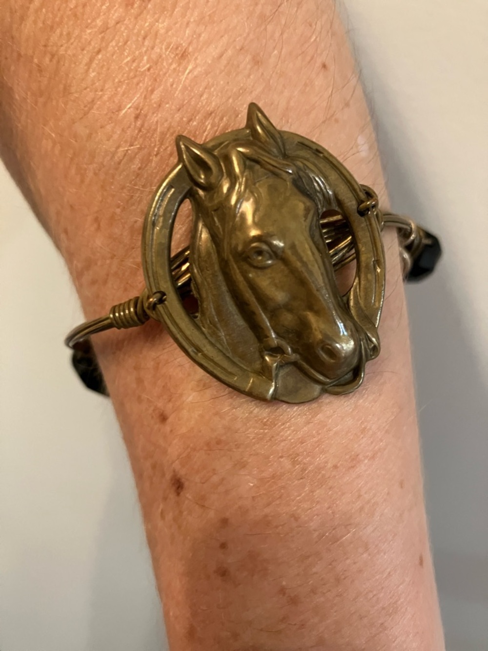 Bronze Horse Head Statement Bracelet